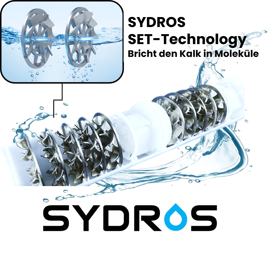 SYDROS Kalkschutzfilter für die Dusche ½ Zoll aus Edelstahl reduziert Kalkablagerungen bis zu 90 Prozent ohne Salz oder Chemie für Küche, Spüle, Dusche wartungsfrei einfach montierbar