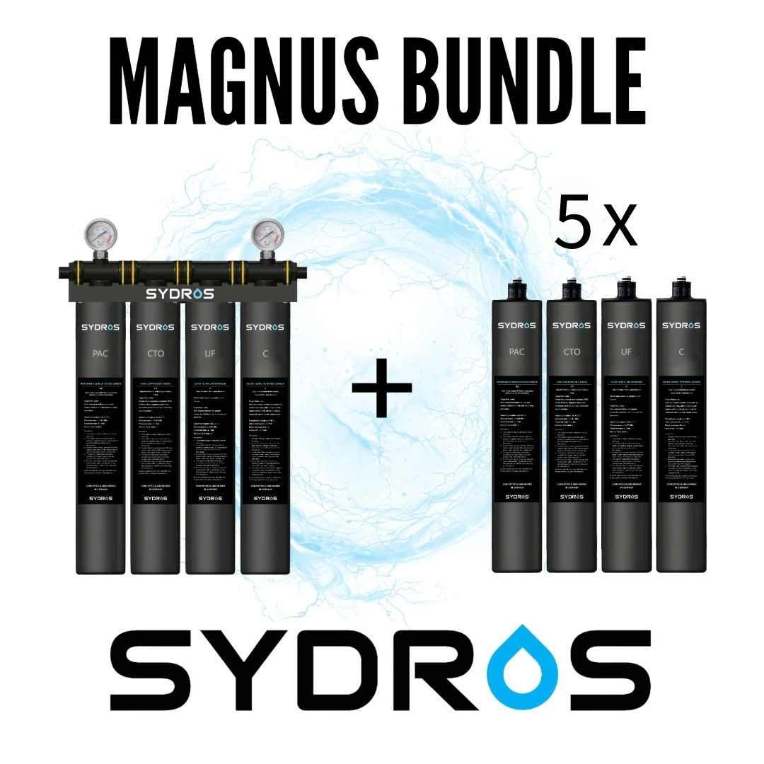 Sydros Magnus Wasserfilter Bundle – Premium-Filtrationssystem für kompromisslose Wasserreinheit, entfernt effektiv Mikroplastik, Bakterien und Chemikalien, Ideal für große Haushalte und Unternehmen