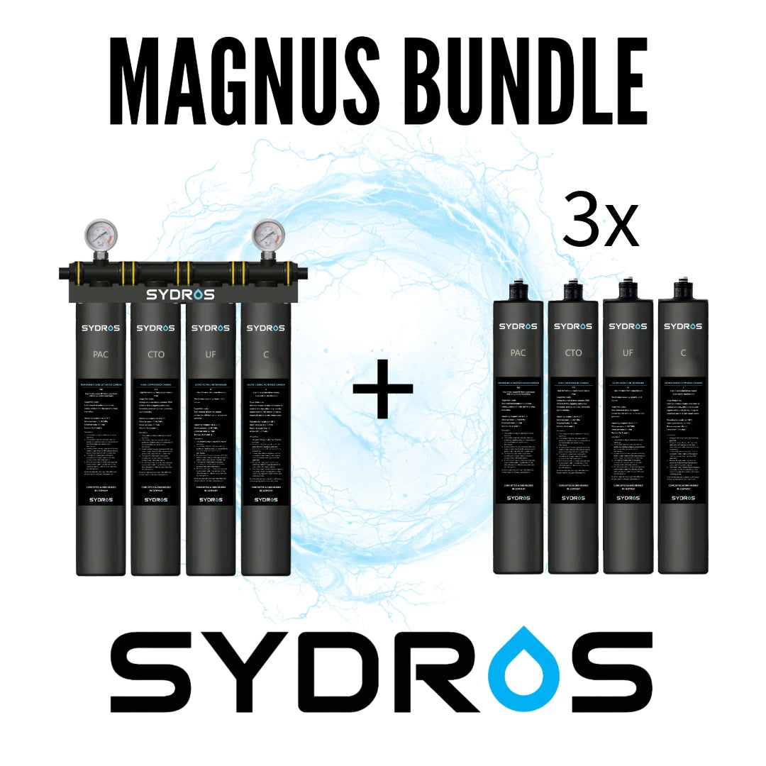 Sydros Magnus Wasserfilter Bundle – Premium-Filtrationssystem für kompromisslose Wasserreinheit, entfernt effektiv Mikroplastik, Bakterien und Chemikalien, Ideal für große Haushalte und Unternehmen