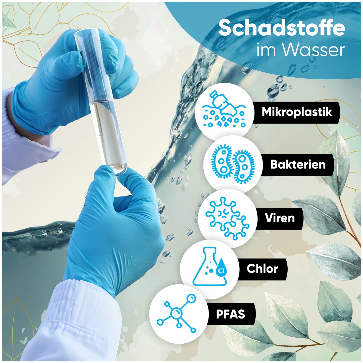 Sydros Optimus Bundle entfernt Kalk, Mikroplastik, PFAS & Chlor, filtert 500+ Schadstoffe – Hochleistungs-Inline-Filter für kristallklares Trinkwasser in Küche & Büro