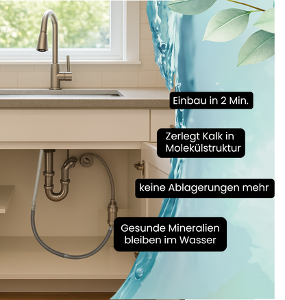 SYDROS Kalkschutzfilter Sets - ½ Zoll aus Edelstahl reduziert Kalkablagerungen bis zu 90 Prozent ohne Salz oder Chemie für Küche, Spüle, Dusche wartungsfrei einfach montierbar