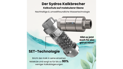 Sydros Performance Kalkschutz Wasserfilter – 3-Stufen-Filter + Kalkschutz die kleinen Wunder gegen Kalk, Mikroplastik, Chlor & PFAS, Filtert über 500 Schadstoffe - Sorgt für reines, vitales Trinkwasser & besseren Geschmack