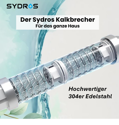 Der Sydros Kalkbrecher für das ganze Haus aus hochwertigem 304er Edelstahl bietet langlebigen und chemiefreien Kalkschutz.