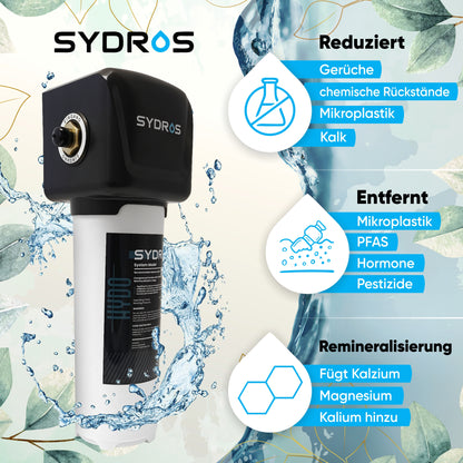 Sydros water filter Hydo 3-stage with mineralisation for kitchen & camping