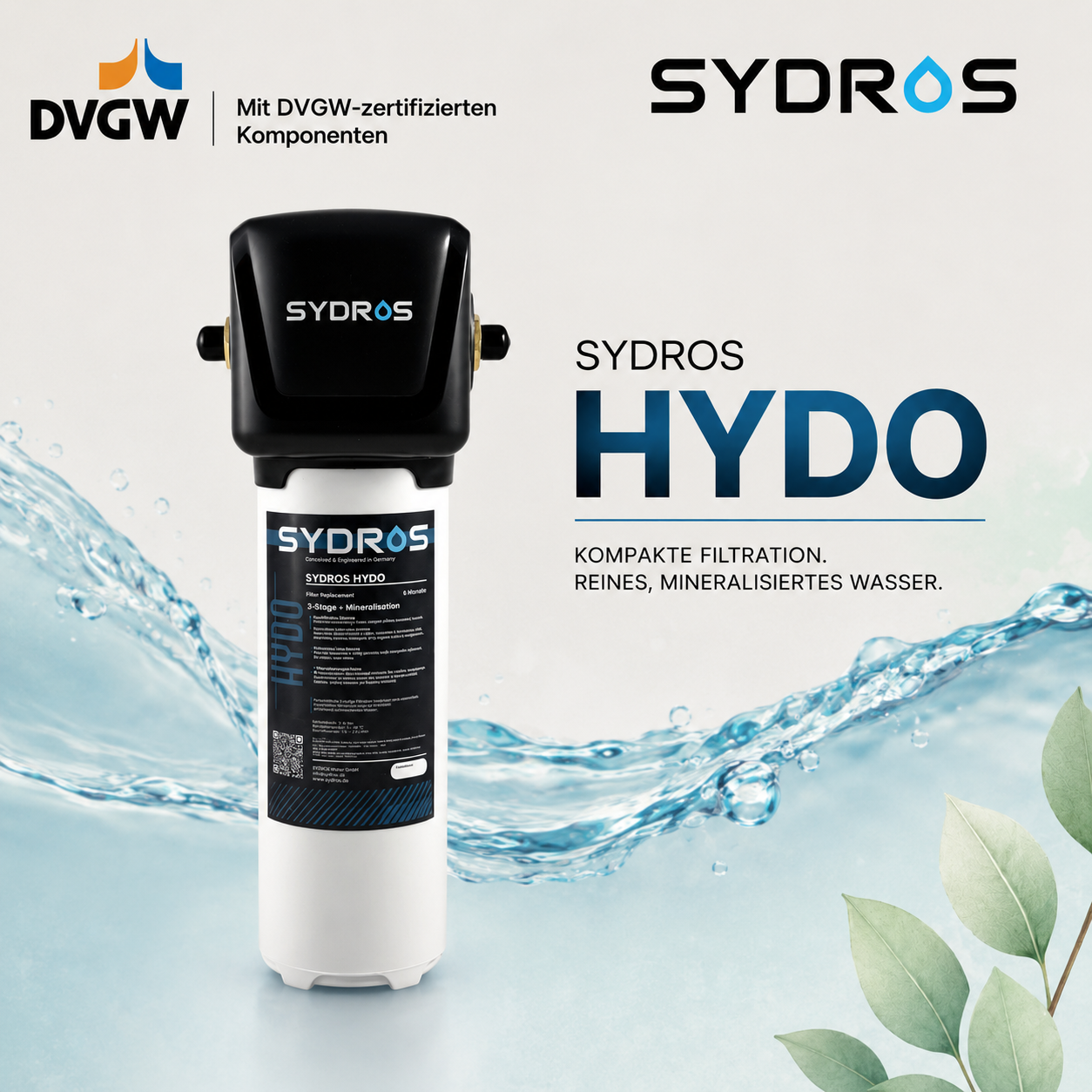 SYDROS HYDO Kompaktfilter zur Trinkwasseraufbereitung und Mineralisierung mit DVGW-zertifizierten Komponenten