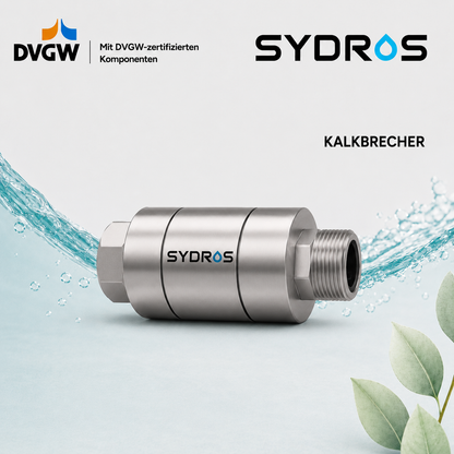 SYDROS Kalkbrecher mit Edelstahlgehäuse zur Reduzierung von Kalkablagerungen im Leitungswassersystem